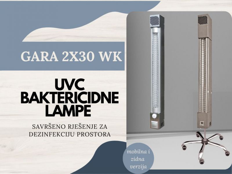 Savršeno rješenje za dezinfekciju prostora - baktericidne lampe GARA 2x30 WK